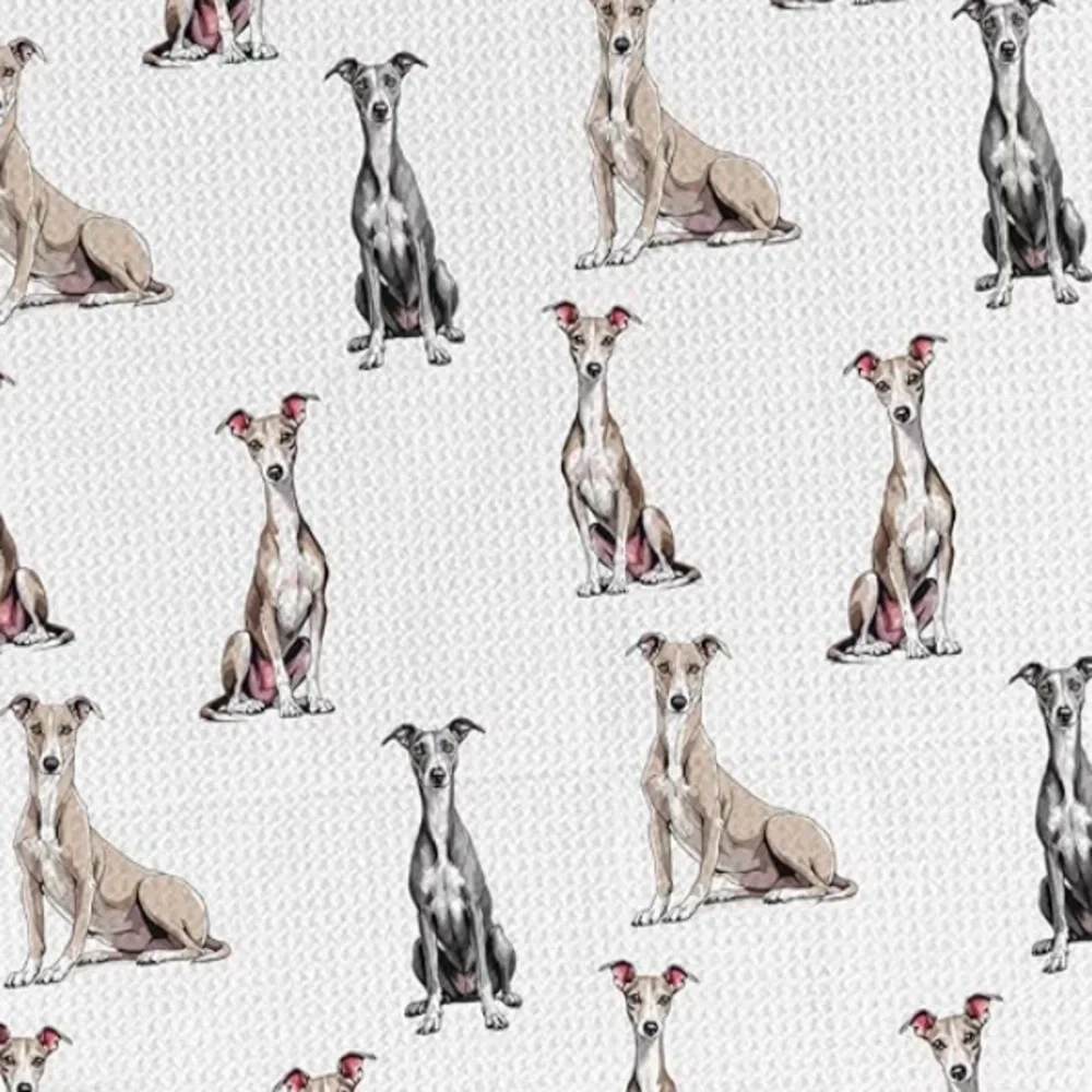 NWT/SET of TWO/DOG LOVERS/Greyhound Kitchen/Tea Towels/W-16 X L-24 Inches